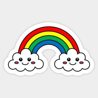 Rainbow And Clouds Sticker